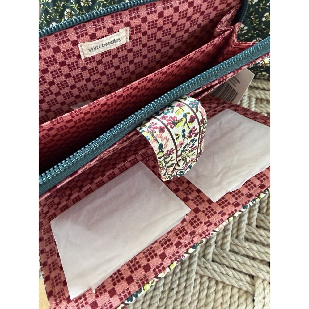 Vera Bradley Hathaway Tote Bag Mistletoe Lattice & Large Wallet Green Set NWT - Picture 8 of 8